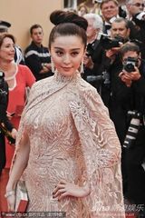 组图：范冰冰戛纳走秀 发髻复古蕾丝礼服妩媚优雅