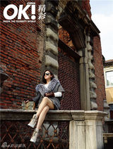 组图：熊乃瑾米兰街头写真 享秋日午后阳光