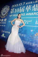 组图：钟丽缇光彩闪耀华鼎奖 拖地长裙雍容华贵