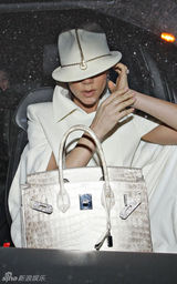 幻灯图集：维多利亚一身白衣 带两儿子看音乐剧