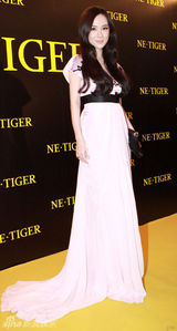 高清图：霍思燕梦幻公主装现身 秦岚拦腰秀“恩爱”