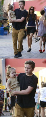 组图：小贝长子抱七公主出镜 温馨有爱羡煞网友