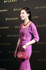 组图：高圆圆出席时尚活动 紫色长裙梦幻神秘