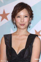 组图：天心黑色深V礼服性感出席记者会