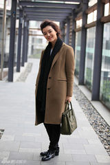 组图：车晓冬日街拍时尚达人街头添色彩