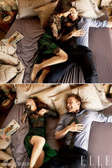 组图：贾斯汀携米拉登杂志封面 同床共枕玩暧昧