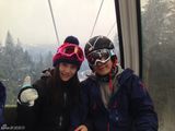 组图：刘云(刘芸)郑钧新年滑雪旅行秀恩爱