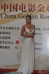 组图：王李丹妮爆乳露背装性感亮相金鸡