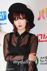 组图：EXO等走金唱片红毯 泫雅透视装内衣尽显