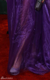 高清组图：桑德拉-布洛克透视紫裙现身 大展性感