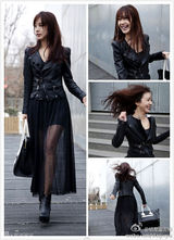 明星爱街拍第24期：春日蓝色搭配VS百搭针织衫