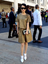 组图：白冰纽约时尚街拍 显简约优雅国际范儿