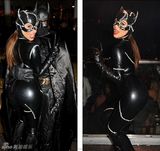 组图：卡戴珊与坎耶万圣节变猫女和蝙蝠侠