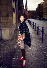 高清图：伊能静演绎柏林风情时尚街拍优雅绽放