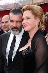 高清图：班德拉斯夫妇甜蜜亮相奥斯卡金像奖红毯