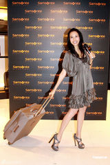 组图：莫文蔚低胸裙装出席活动 银色高跟鞋性感