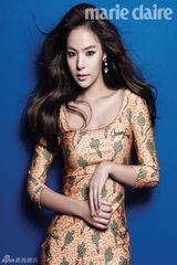 高清图：韩星闵孝琳写真波浪卷发动感风情