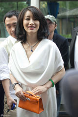 幻灯图：秦海璐亮相上影节 白色礼服纯美大气 