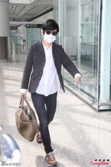 组图：吴君如独自回港 机场婉拒访问