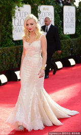 组图：伊斯特伍德之女担任金球小姐金发红唇