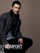 组图：黄晓明登舒适杂志 英俊外表内心真诚