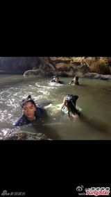 组图：陈妍希拍水下戏 曝陈晓【演员】因掉头套NG