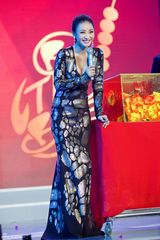 组图：柳岩性感深V裹身裙出席活动 男粉丝送抱