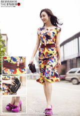 明星爱街拍42期：花朵和格子的碰撞(组图)