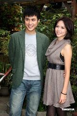 高清图：范植伟携夏于乔宣传新戏 回应解约事件