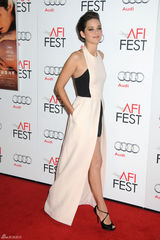 组图：《锈与骨》好莱坞首映 玛丽昂白裙美艳动人