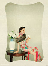 组图：方琼拍摄复古风大片 徜徉老上海街头巷尾