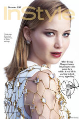 组图：影后劳伦斯曝冬日大片 白裙纯净似雪女王