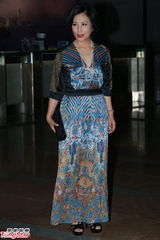 组图：晶刚香港婚宴 汪明荃红唇蓝裙优雅亮相