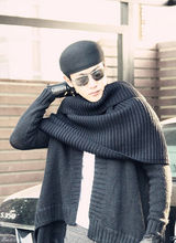 高清图：陆毅毛衣街拍 黑超贝雷帽变身劲酷型男