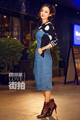 明星爱街拍：赵丽颖化身夜精灵甜美出街