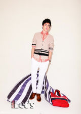 组图：林更新拍杂志大片 条纹男装玩转平行时空