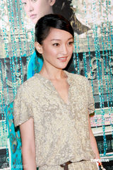 幻灯图：周迅现身《孔子》香港首映 发嫂险遇意外