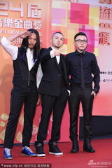 组图：谎言留声机成员亮相红毯搞怪行礼