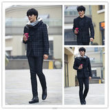 组图：杨金承街拍格子西装气质儒雅