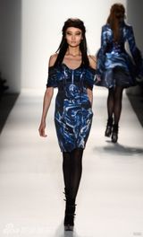 组图：19岁名模刘旭连登伦敦纽约国际时装周