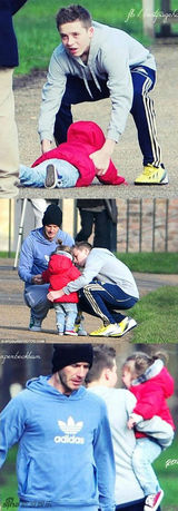 组图：小贝长子抱七公主出镜 温馨有爱羡煞网友