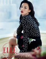 组图：舒淇复古红唇登封面 慵懒随意大玩波点风情