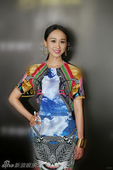 组图：练束梅设计感图腾连衣裙亮相红毯