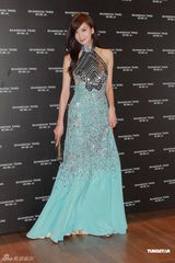 组图：林志玲长裙亮相否认整容 胡兵做电影监制