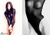 组图：超模妮基性感杂志写真 情趣绑带内衣遮胸