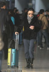 组图：刘嘉玲休闲装现身机场 遇男子搭讪不理睬