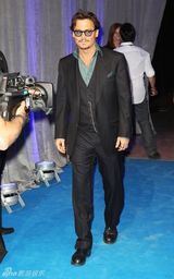 高清：《加勒比海盗4》英国首映 德普克鲁斯黑白配