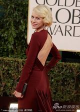 组图：金球红毯女星争艳 秀玉腿露美背