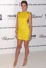 高清组图：海蒂-克鲁姆黄色礼服亮相奥斯卡派对