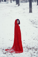组图：苏青冬日唯美写真 演绎小红帽雪城之恋